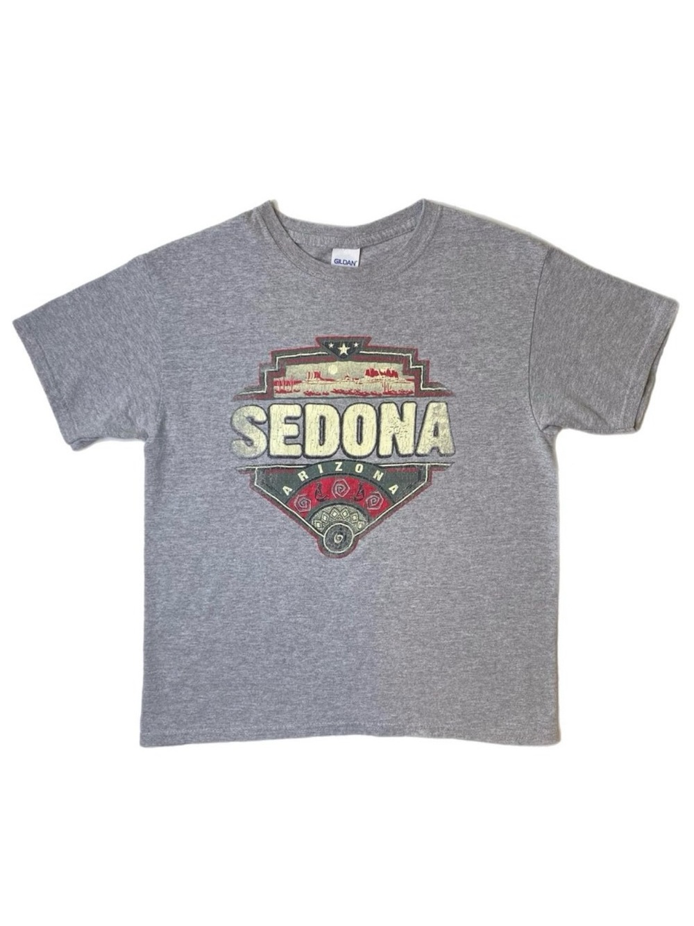 Sedona Arizona Theme Boy's Gray Short Sleeve T-Shirt Size M